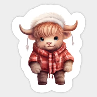 Christmas Baby Highland Cow #4 Sticker